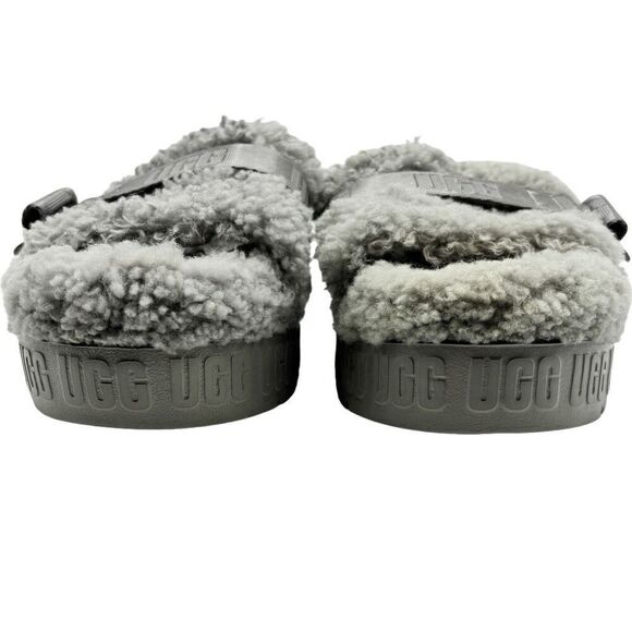 UGG FLUFFITA GREY CURLY WOOL SLIDE ON SANDAL WOMEN’S SIZE 6 - Picture 4 of 9